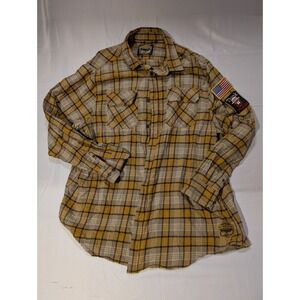 Angry Minnow Men 2XL Clothing Flannel Shirt Long Sleeve Plaid Smokey Bear